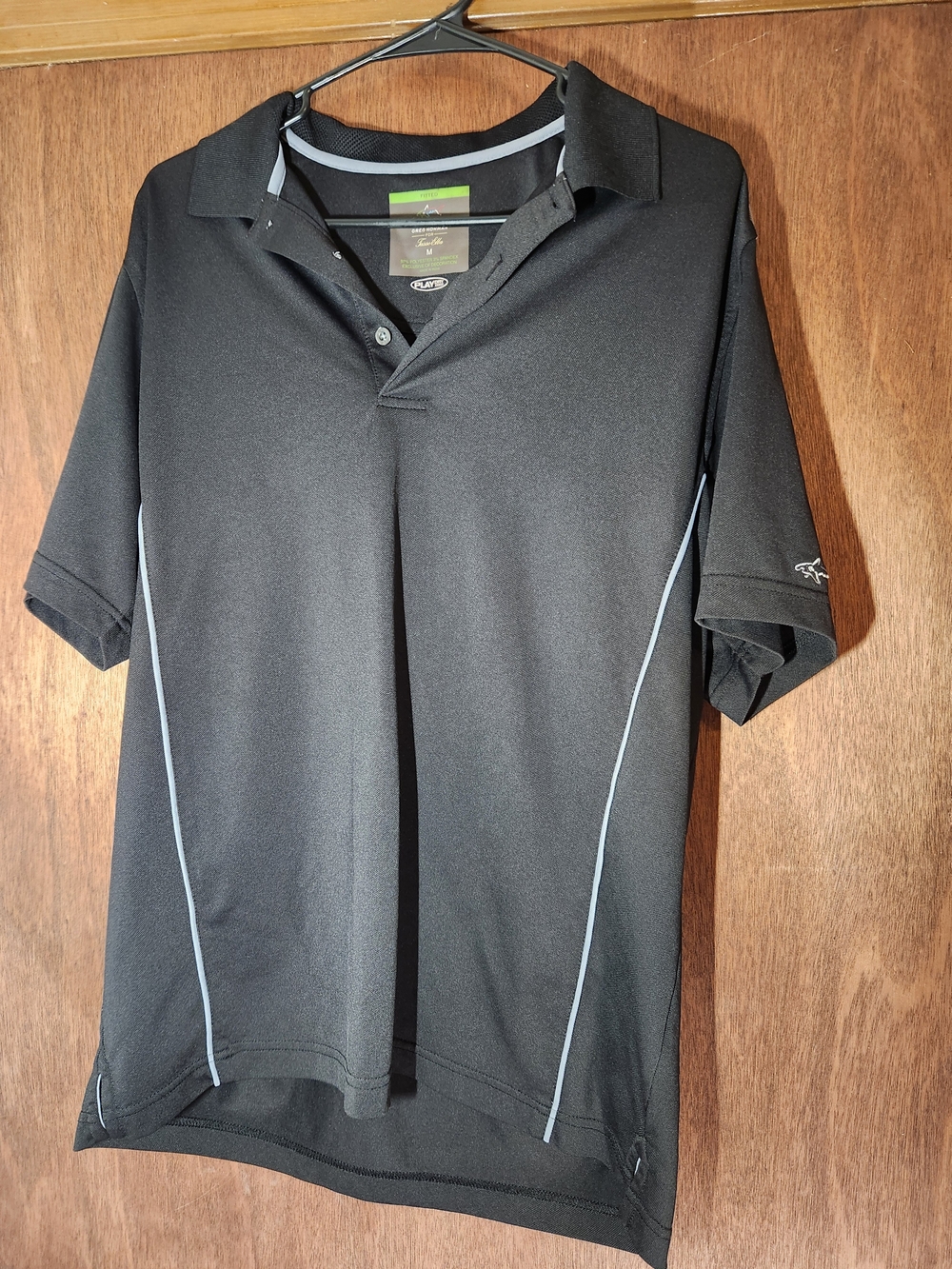 Greg Norman Shark for Tasso Elba Play Dry Men’s Golf Polo Black Size M - Picture 2 of 6